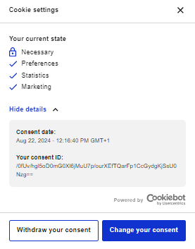 cookie settings show details